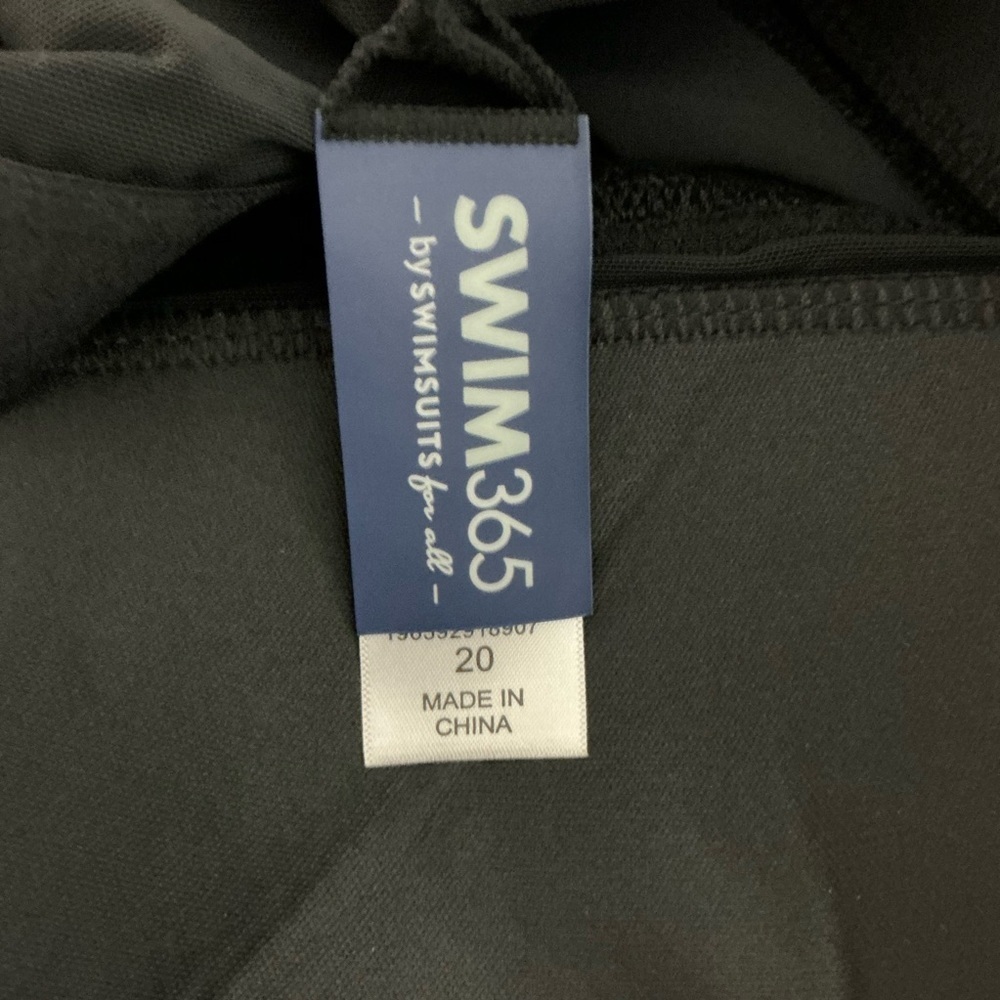 Swim365 Plus Size Tankini Swim Top Black Size 20 - Picture 6 of 7